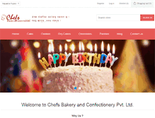 Tablet Screenshot of chefsbakerynepal.com